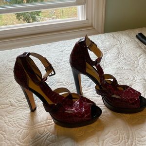 Alexandre Birman python red platform heels